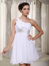 One Shoulder Pure White Buy Short Prom Dress Short Knee Length Sexy