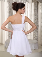 One Shoulder Pure White Buy Short Prom Dress Short Knee Length Sexy