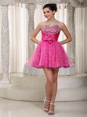 Fuchsia Sweetheart Mini Prom Dress Designer Your Own 2014 Knee Length Sexy