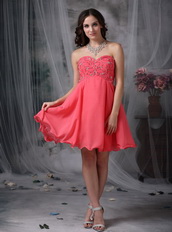 Amazing Coral Red Sweetheart Mini Prom Dress For Women Knee Length Sexy