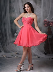 Amazing Coral Red Sweetheart Mini Prom Dress For Women Knee Length Sexy