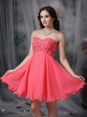 Amazing Coral Red Sweetheart Mini Prom Dress For Women Knee Length Sexy