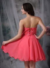 Amazing Coral Red Sweetheart Mini Prom Dress For Women Knee Length Sexy