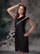 Black Asymmetrical Knee-length Layers Short Prom Gowns Knee Length Sexy