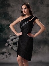 Black Asymmetrical Knee-length Layers Short Prom Gowns Knee Length Sexy