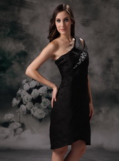 Black Asymmetrical Knee-length Layers Short Prom Gowns Knee Length Sexy