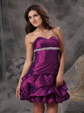 Dark Purple Amaranth Women Wear Prom Dress By Taffeta Knee Length Sexy