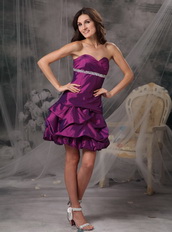 Dark Purple Amaranth Women Wear Prom Dress By Taffeta Knee Length Sexy