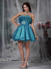Teal Blue Sexy Mini-length Dancing Dress For Girl Knee Length Sexy