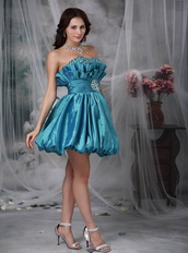 Teal Blue Sexy Mini-length Dancing Dress For Girl Knee Length Sexy