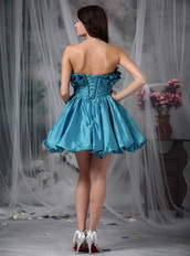 Teal Blue Sexy Mini-length Dancing Dress For Girl Knee Length Sexy