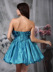 Teal Blue Sexy Mini-length Dancing Dress For Girl Knee Length Sexy