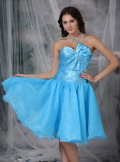 Aqua Blue Knee-length Corset Back Short Prom Dresses Knee Length Sexy