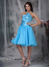 Aqua Blue Knee-length Corset Back Short Prom Dresses Knee Length Sexy