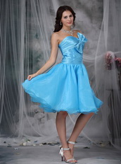 Aqua Blue Knee-length Corset Back Short Prom Dresses Knee Length Sexy