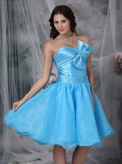 Aqua Blue Knee-length Corset Back Short Prom Dresses Knee Length Sexy