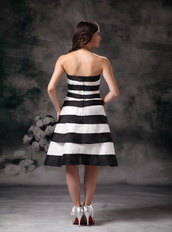 Black and White Ombre Layers Skirt Short Prom Dress 2014 Knee Length Sexy