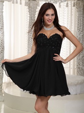 Beaded Little Black Prom Dress A Line LBD For Cheap Knee Length Sexy