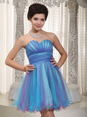 Multi-Color Sweetheart Mini-length Net Dress For Paty Girl Knee Length Sexy