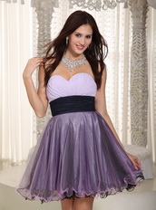 Mini-length Lilac Short Prom Dress With Sweetheart Neck Knee Length Sexy