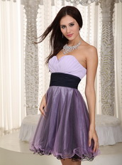 Mini-length Lilac Short Prom Dress With Sweetheart Neck Knee Length Sexy