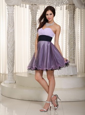 Mini-length Lilac Short Prom Dress With Sweetheart Neck Knee Length Sexy