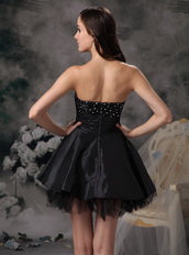 Black A-line Strapless Short Dress For Prom Party 2014 Knee Length Sexy