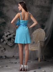 Aqua Blue Empire Spaghetti Straps Short Dress For Prom Knee Length Sexy