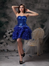 Royal Blue Sweetheart Lace Up Short Prom Dress Knee Length Sexy