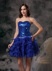 Royal Blue Sweetheart Lace Up Short Prom Dress Knee Length Sexy