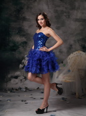 Royal Blue Sweetheart Lace Up Short Prom Dress Knee Length Sexy