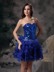 Royal Blue Sweetheart Lace Up Short Prom Dress Knee Length Sexy