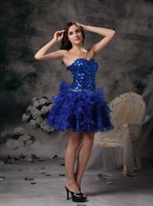 Royal Blue Sweetheart Lace Up Short Prom Dress Knee Length Sexy