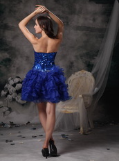 Royal Blue Sweetheart Lace Up Short Prom Dress Knee Length Sexy