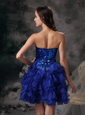 Royal Blue Sweetheart Lace Up Short Prom Dress Knee Length Sexy