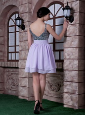 Lilac Spaghetti Straps Knee-length Dresses For Homecoming Knee Length Sexy