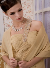 Column One Shoulder Mini-length Champagne Chiffon Prom Dress Short Knee Length Sexy