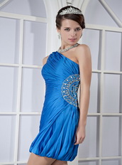 Cache One Shoulder Mini-length Prom Dress Royal Blue Mini Dress Knee Length Sexy