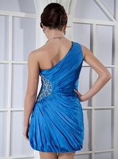 Cache One Shoulder Mini-length Prom Dress Royal Blue Mini Dress Knee Length Sexy