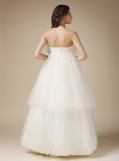 Strapless Cream Layers Maternity Wedding Dress Fashional Pregnant