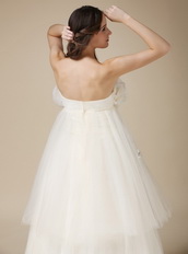 Strapless Cream Layers Maternity Wedding Dress Fashional Pregnant