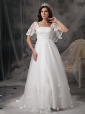 Angel Wing Designer Perfect Square Lace Bridal Dress Maternity Pregnant