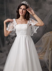Angel Wing Designer Perfect Square Lace Bridal Dress Maternity Pregnant