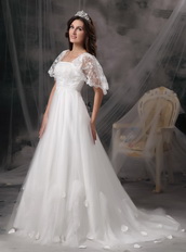 Angel Wing Designer Perfect Square Lace Bridal Dress Maternity Pregnant