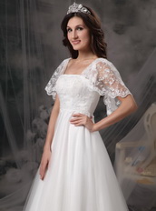 Angel Wing Designer Perfect Square Lace Bridal Dress Maternity Pregnant