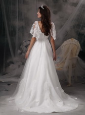 Angel Wing Designer Perfect Square Lace Bridal Dress Maternity Pregnant