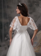 Angel Wing Designer Perfect Square Lace Bridal Dress Maternity Pregnant