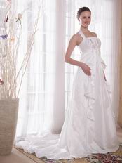 Modest White Preganant Wedding Bridal Dress For Woman