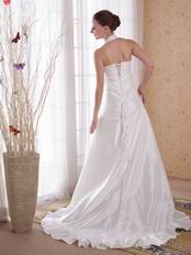 Modest White Preganant Wedding Bridal Dress For Woman