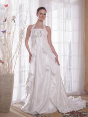 Modest White Preganant Wedding Bridal Dress For Woman